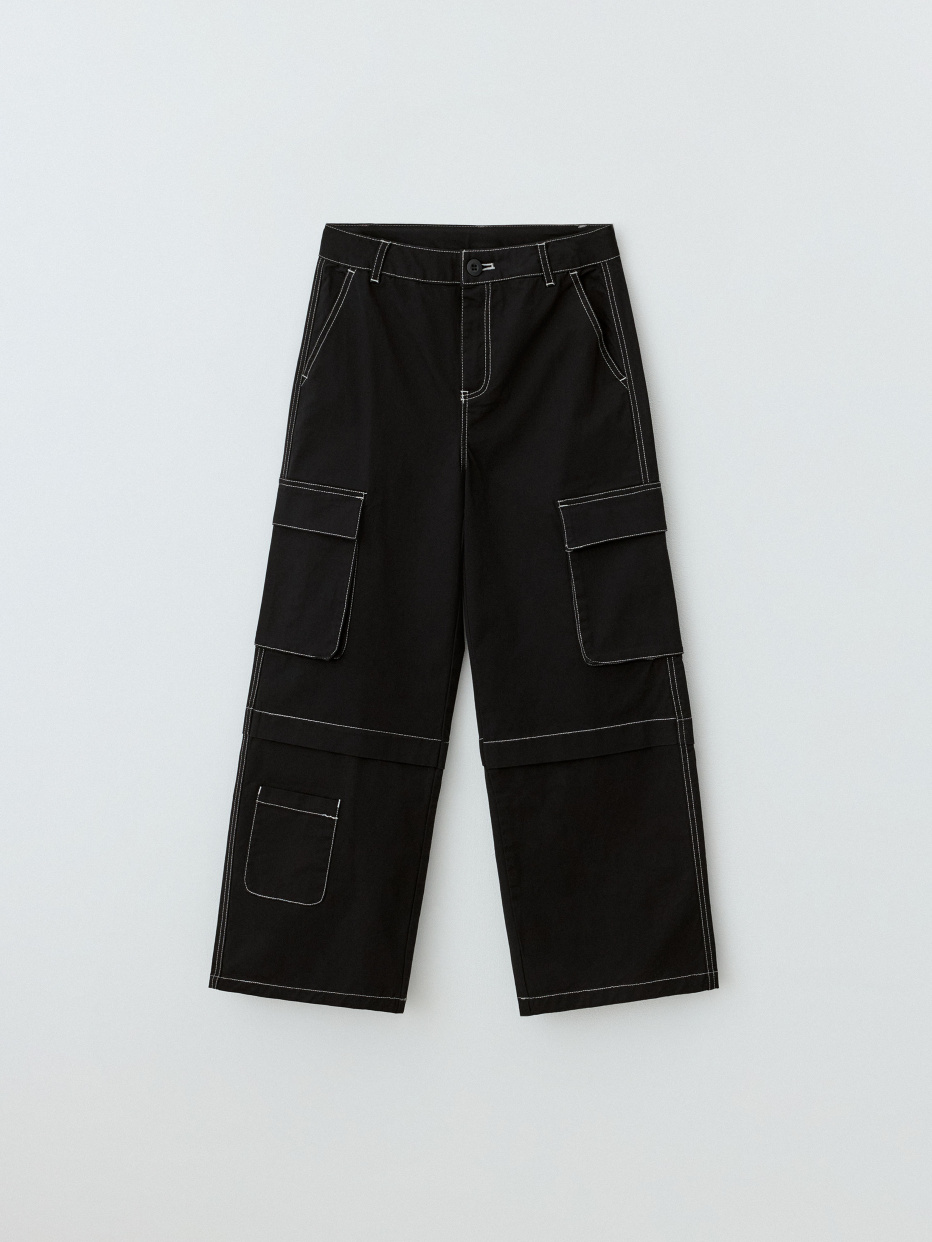 Широкие брюки карго для мальчиков, фото - 1