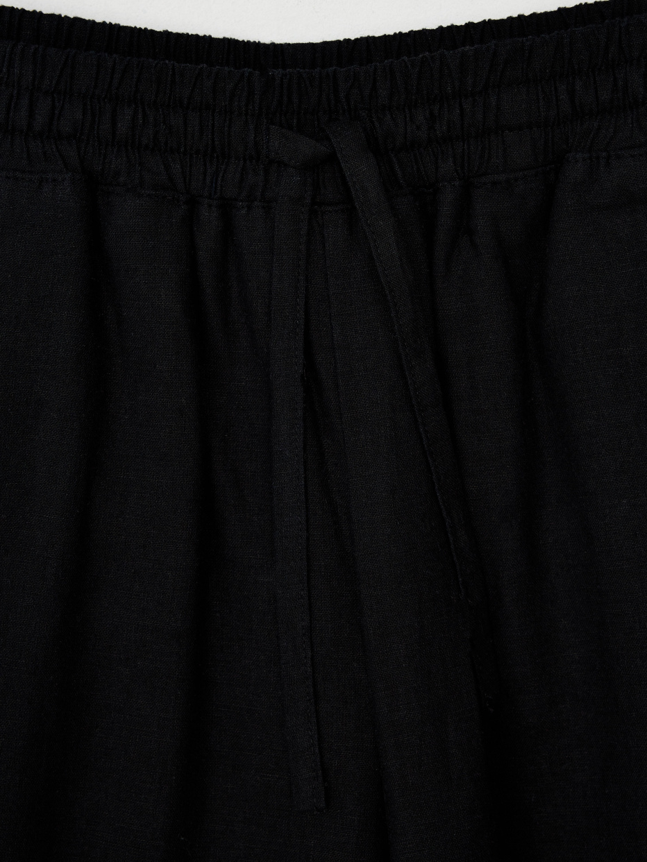 Широкие брюки из смесового льна для девочек, фото - 3