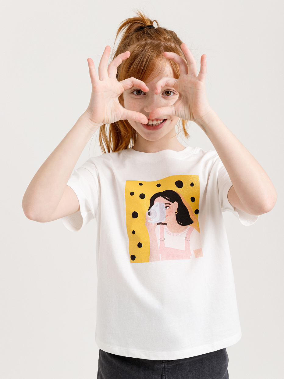 футболка с принтом для девочек, фото - 1