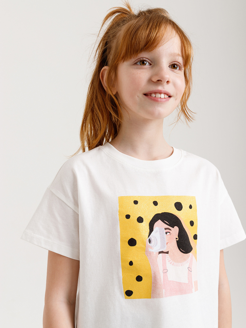 футболка с принтом для девочек, фото - 2