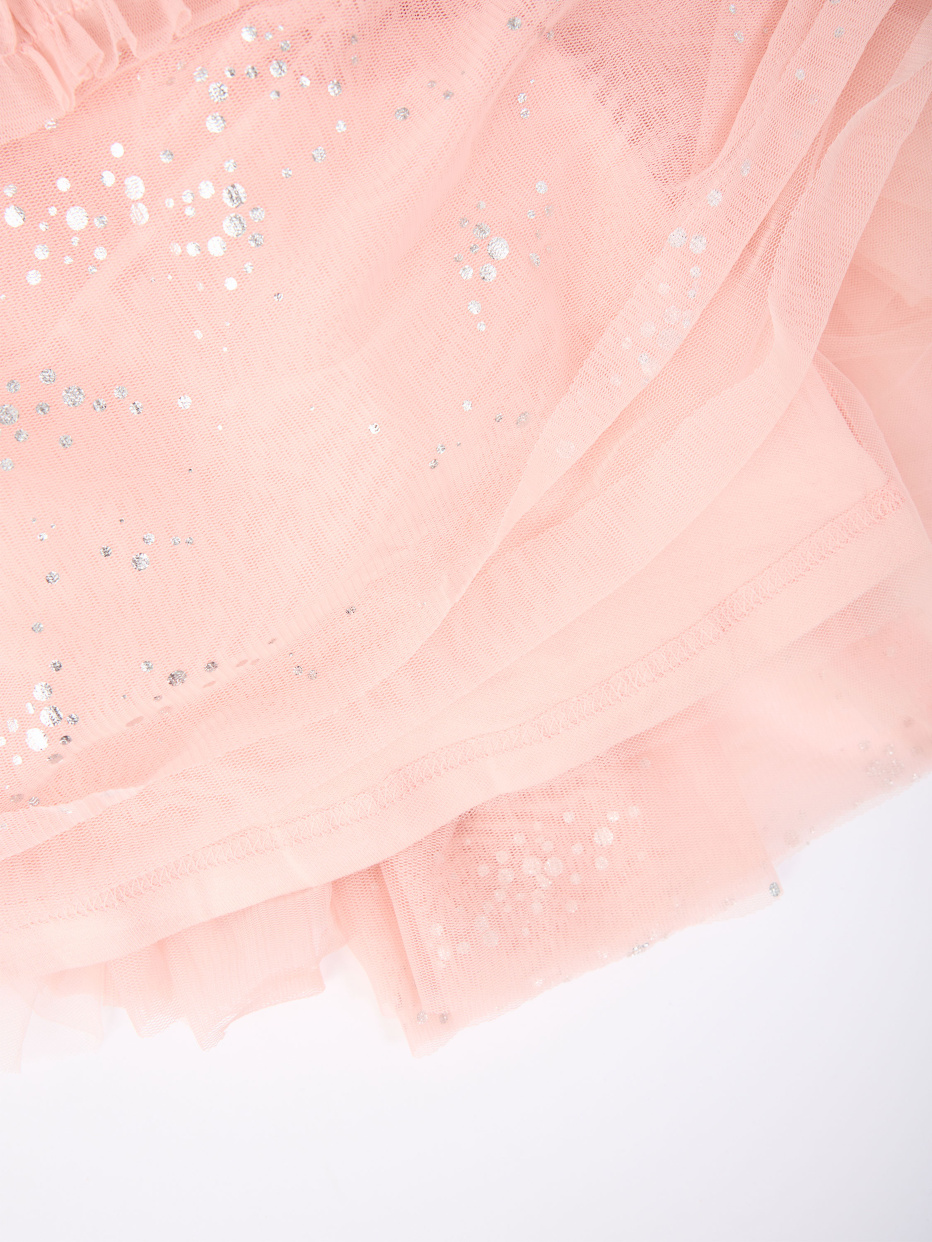 Розовое пышное платье на бретелях для девочек, фото - 7