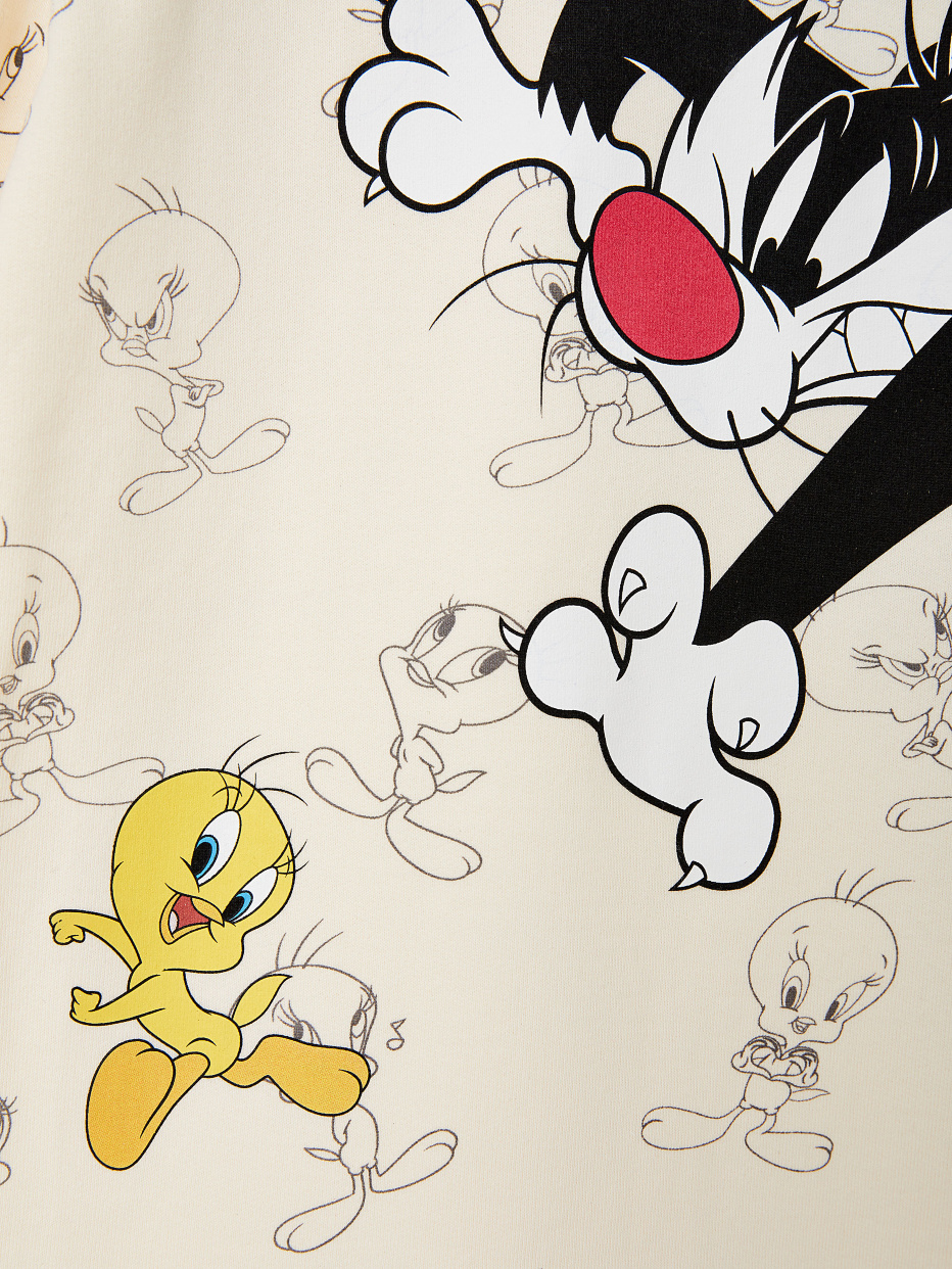 Трикотажный свитшот с принтом Looney Tunes для девочек, фото - 4