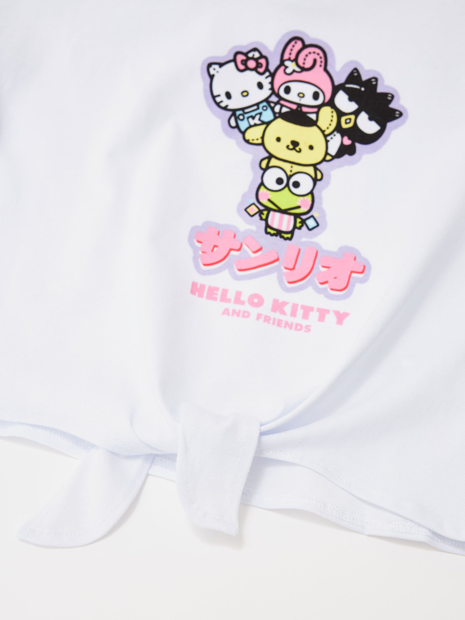 Укороченная футболка с принтом Hello Kitty and Friends для девочек, фото - 5
