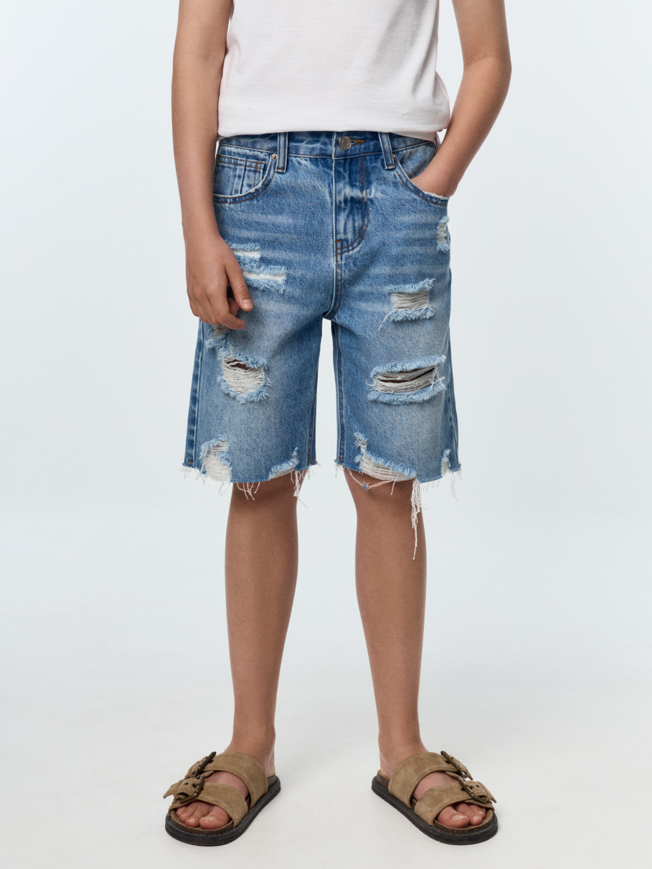 Рваные джинсовые шорты для мальчиков, фото - 2
