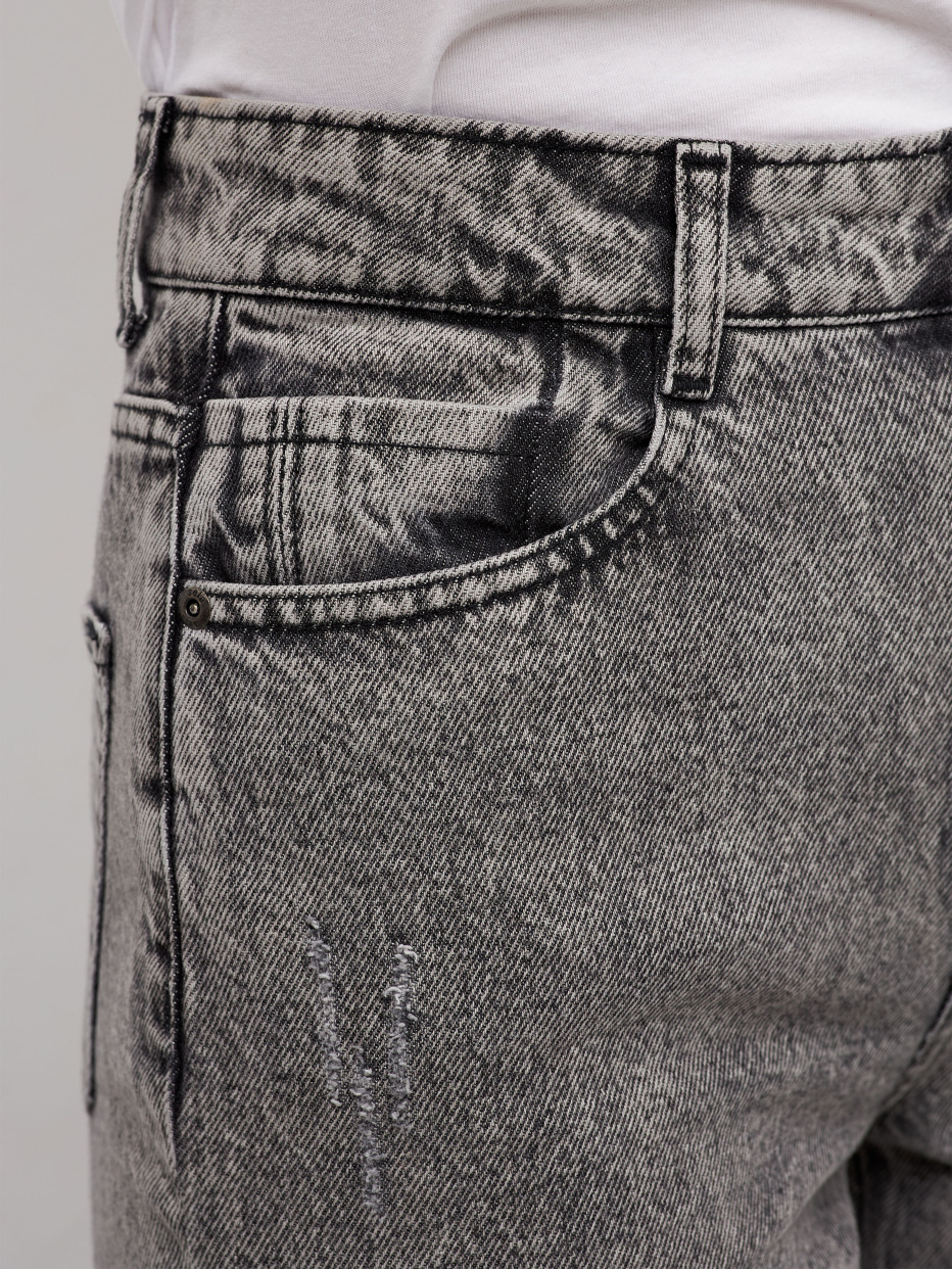 Прямые джинсы с рваным нижним краем, фото - 3