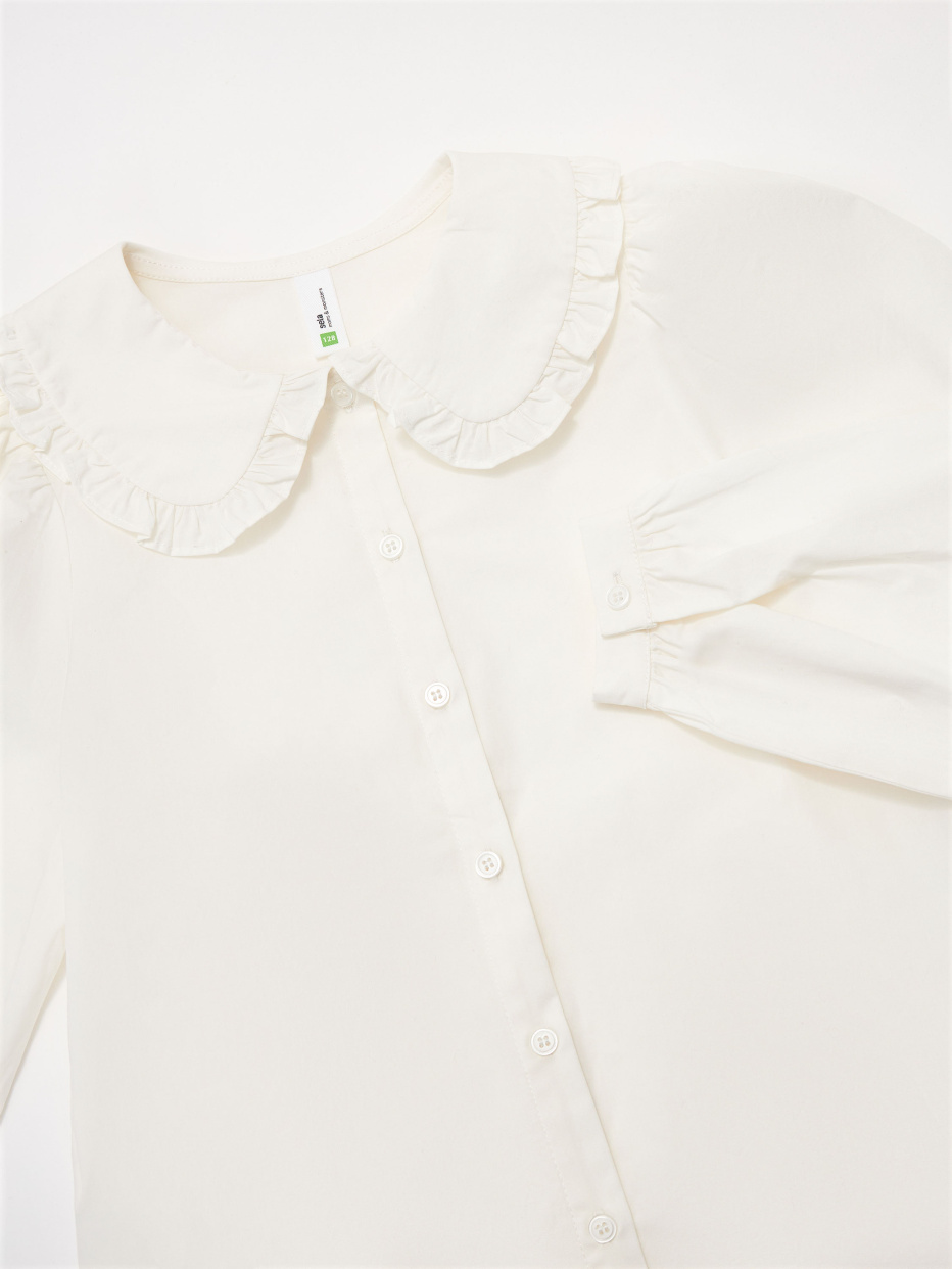 Школьная блузка с фигурным воротником для девочек, фото - 5