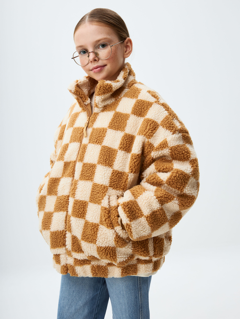 Утепленная куртка из искусственного меха  для девочек, фото - 1