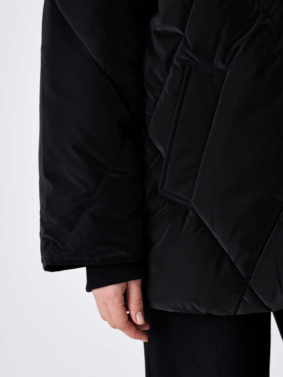 Короткая стеганая куртка с бархатным эффектом, фото - 4