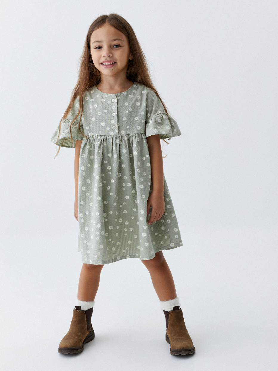 Хлопковое платье с принтом для девочек, фото - 2