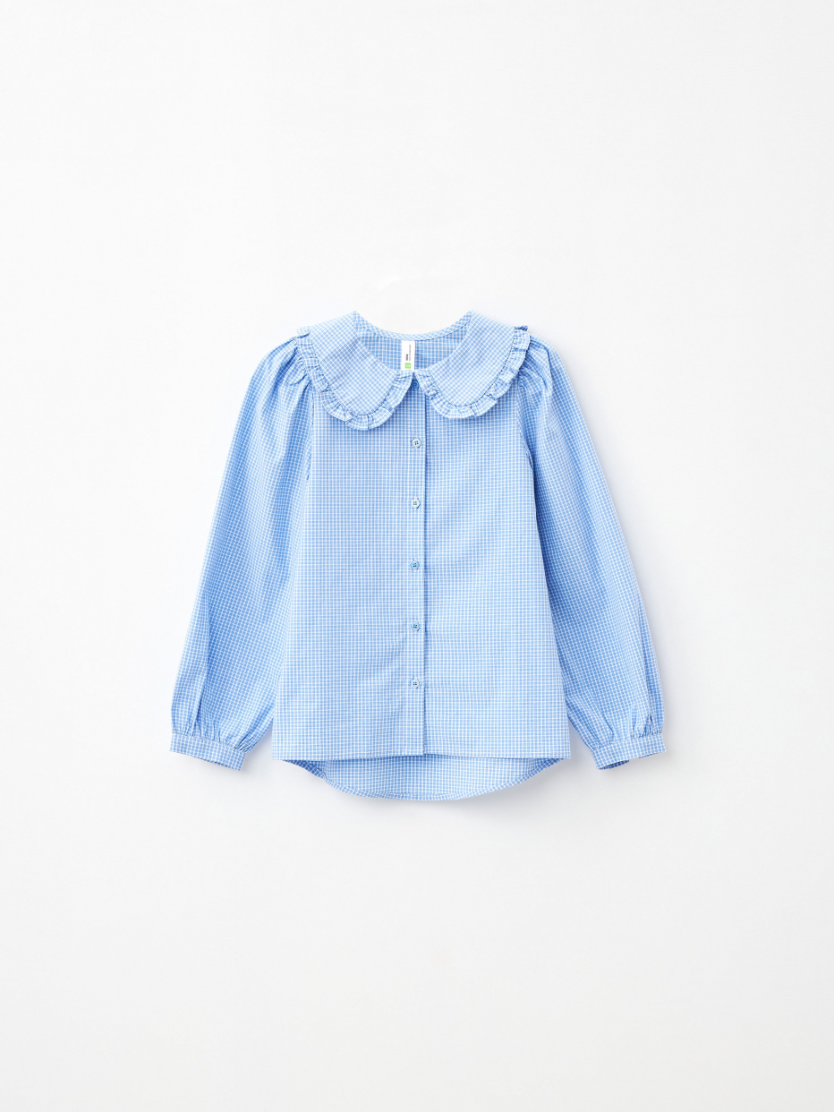 Школьная блузка с фигурным воротником для девочек, фото - 4