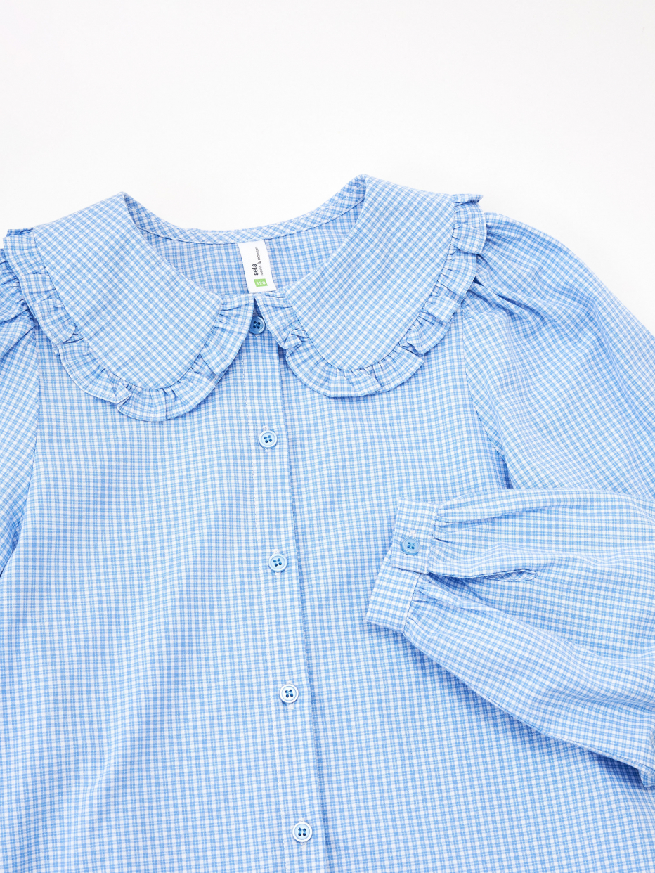 Школьная блузка с фигурным воротником для девочек, фото - 6