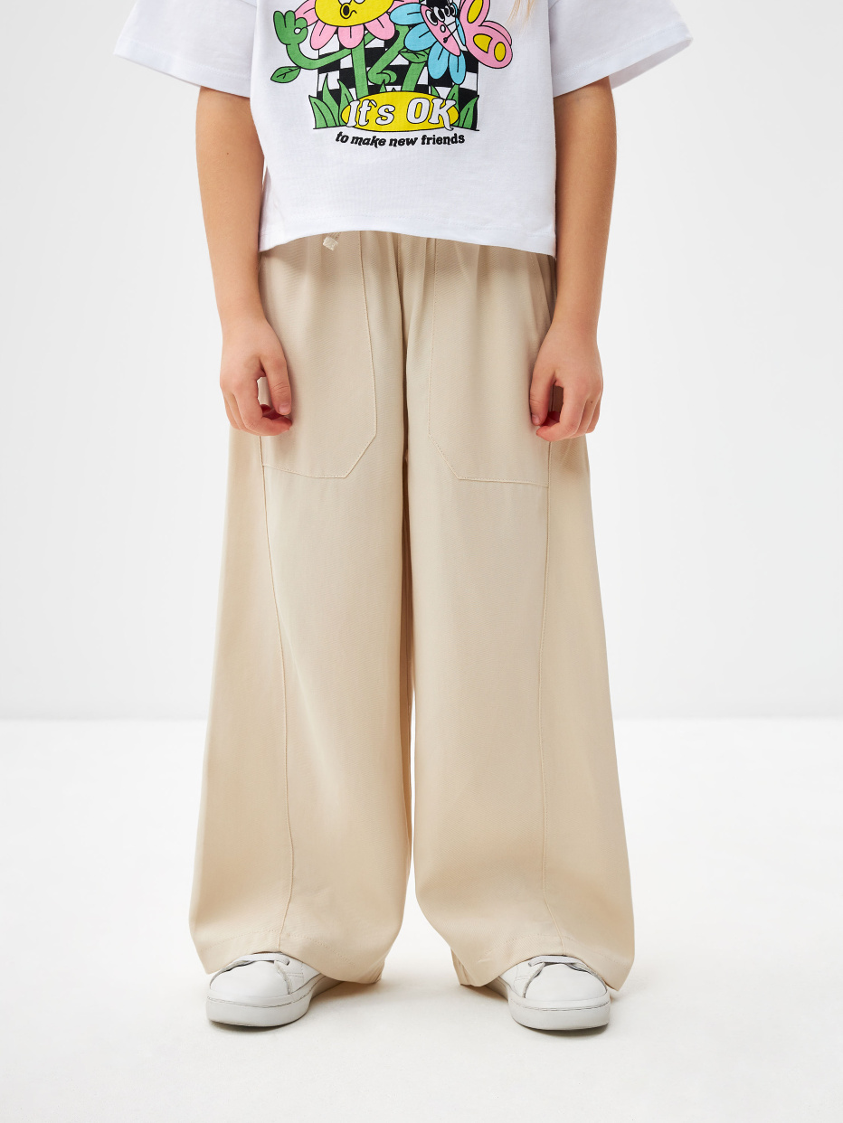 Широкие брюки из лиоцелла для девочек, фото - 2
