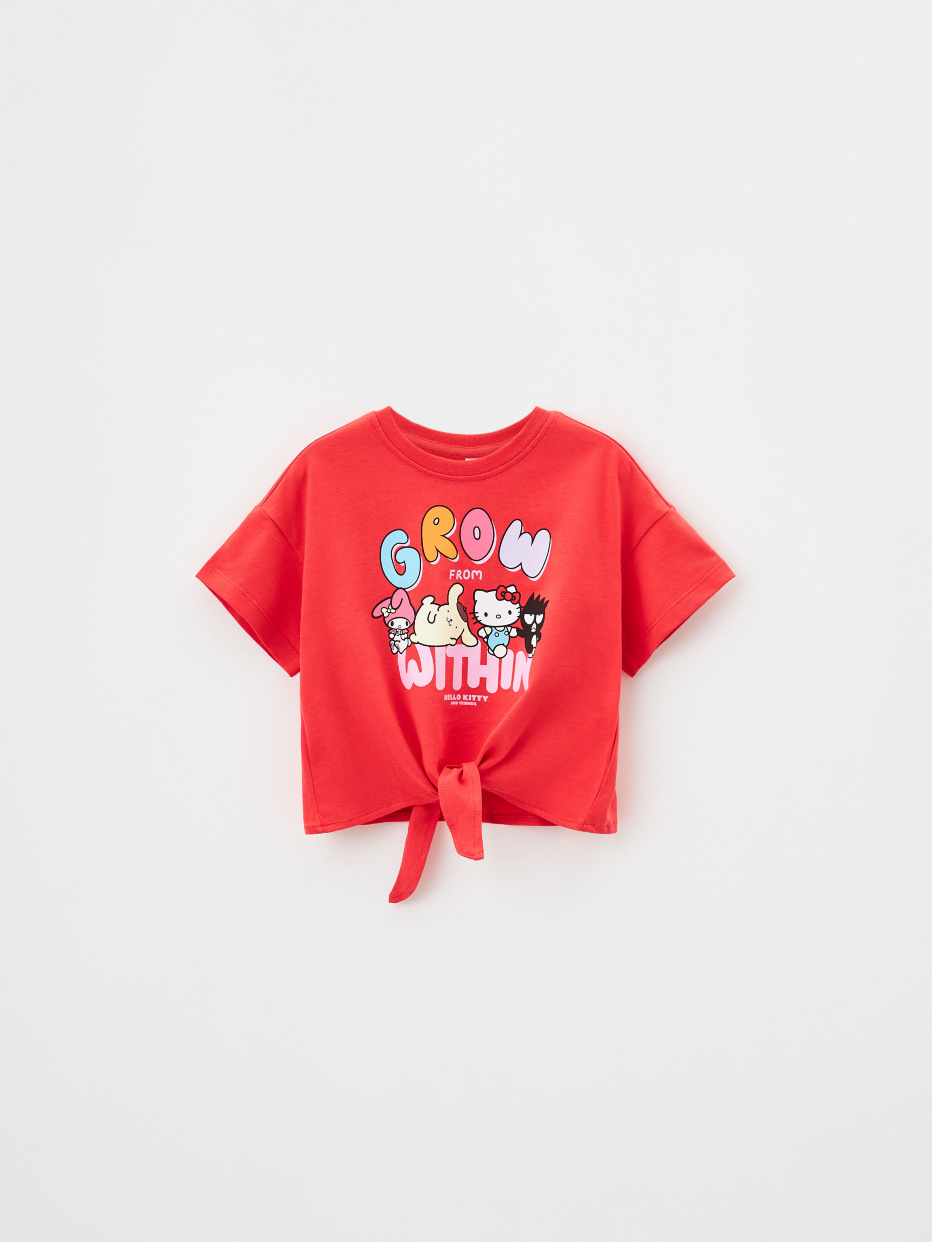 Укороченная футболка с принтом Hello Kitty and Friends для девочек, фото - 4