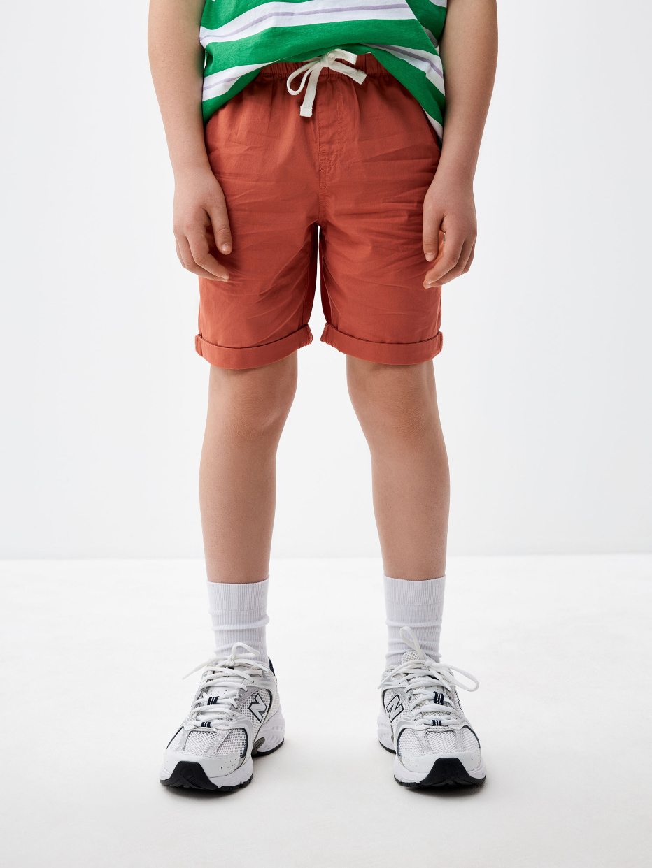 Хлопковые шорты с отворотами для мальчиков, фото - 2