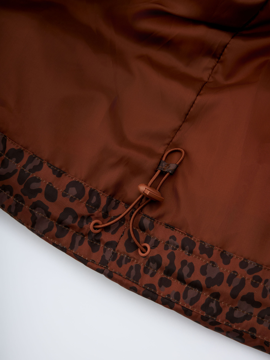 Дутая куртка с леопардовым принтом для девочек, фото - 7