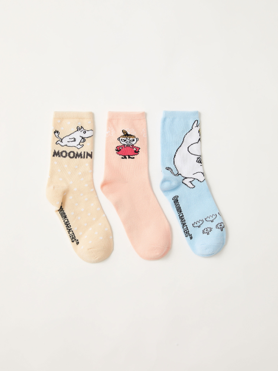 Набор из 3 пар носков с принтом Moomin Муми Тролль для девочек, фото - 1