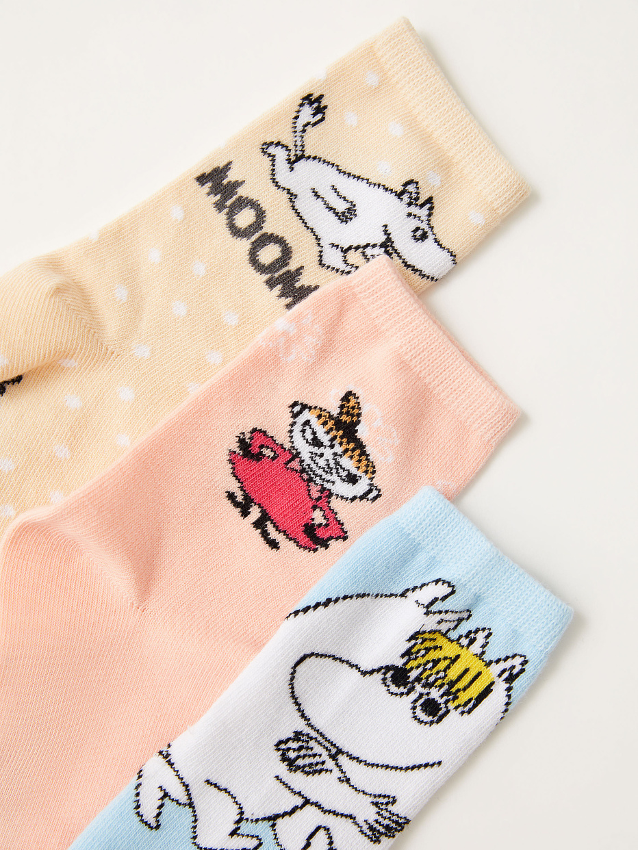 Набор из 3 пар носков с принтом Moomin Муми Тролль для девочек, фото - 2