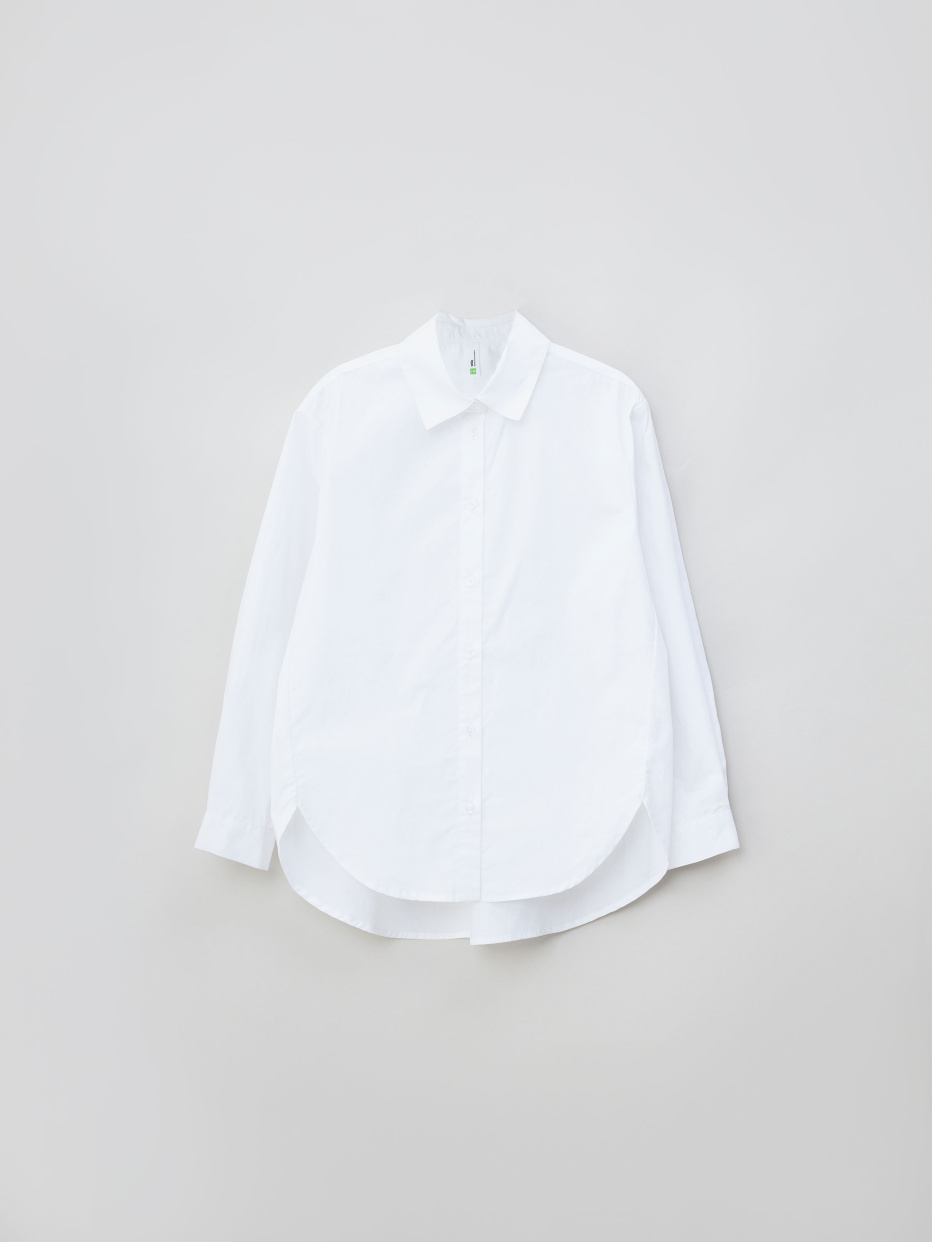 Белая блузка оверсайз для девочек, фото - 1