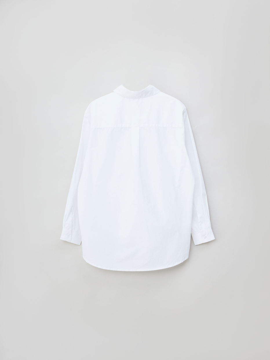 Белая блузка оверсайз для девочек, фото - 3