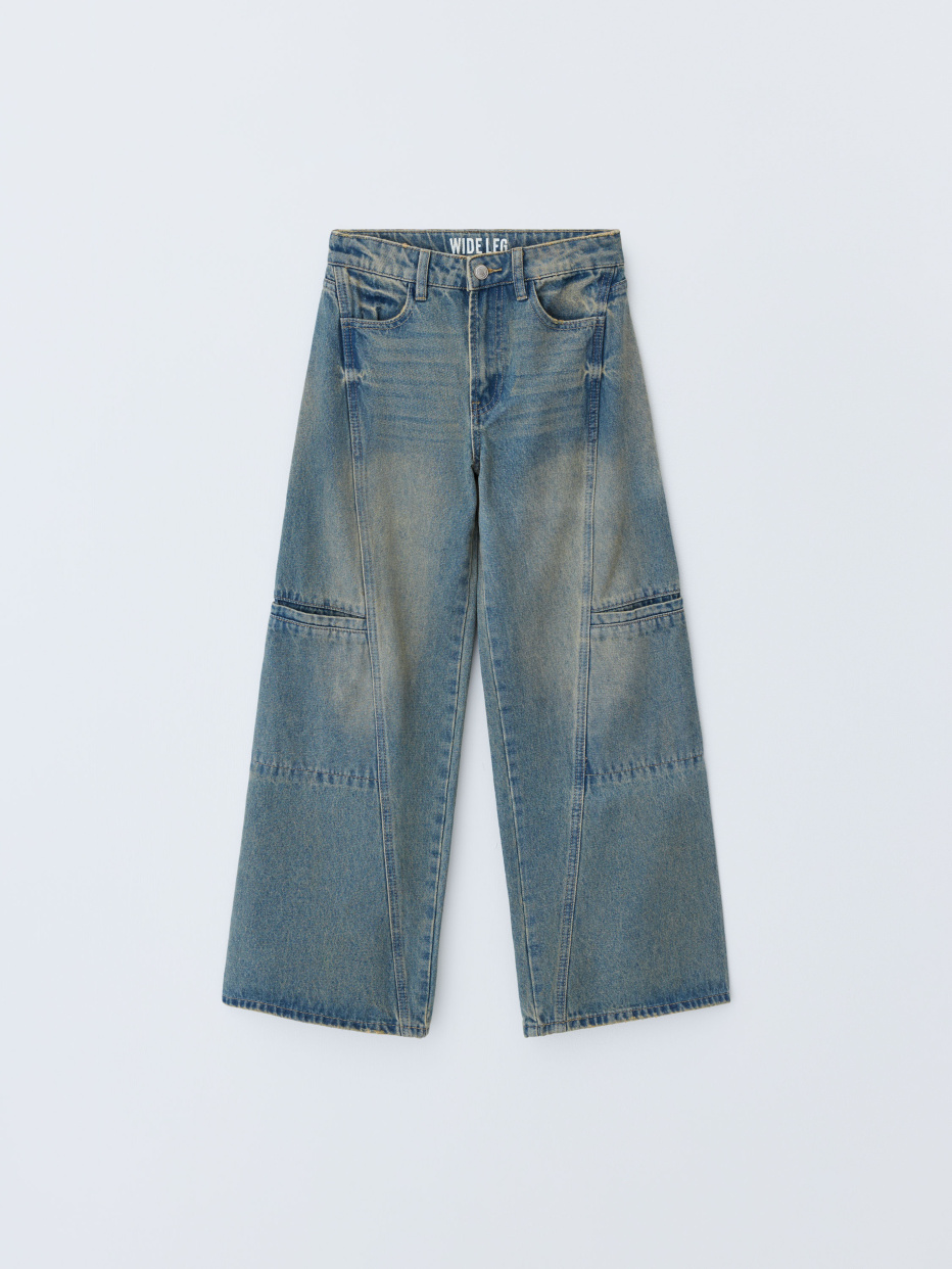 Винтажные джинсы Wide leg с карманами для девочек, фото - 4