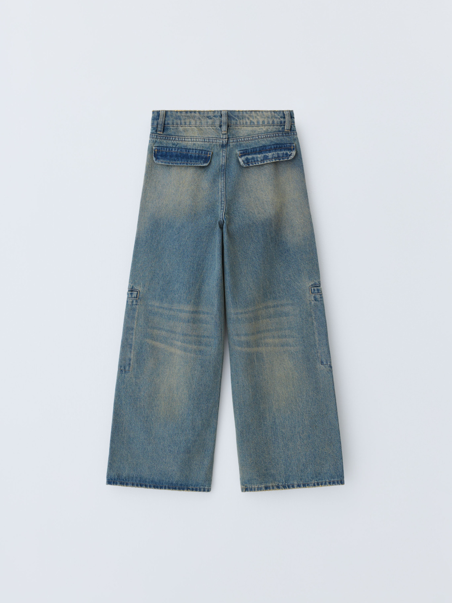 Винтажные джинсы Wide leg с карманами для девочек, фото - 5