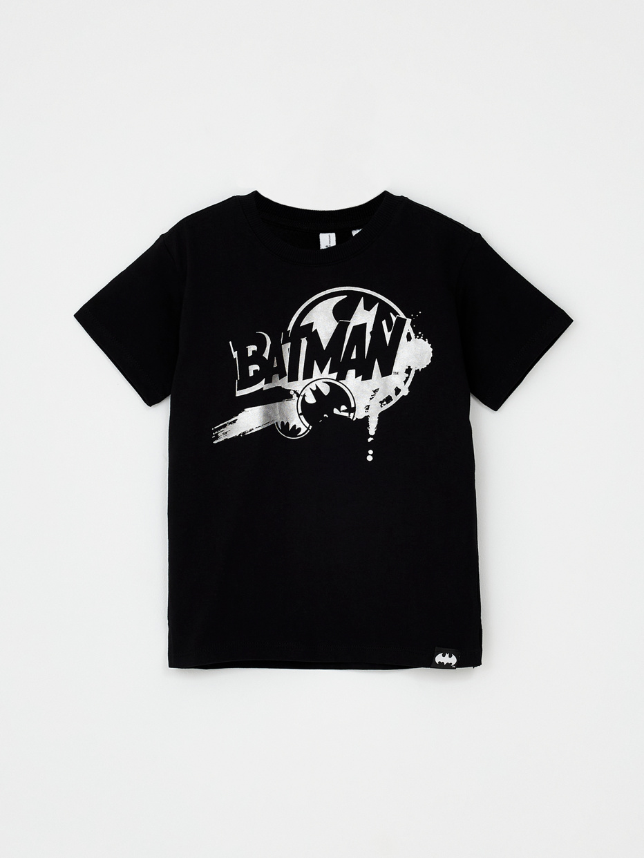 Черная футболка с принтом Batman для мальчиков, фото - 3