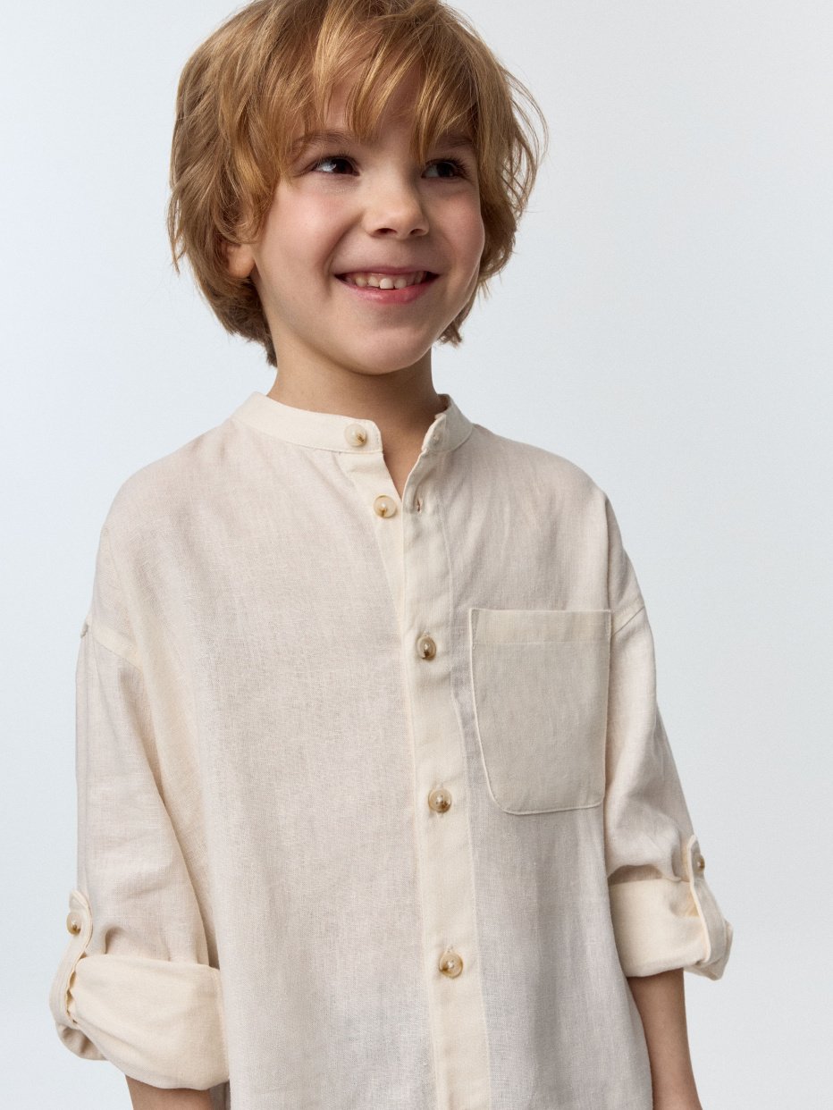 Рубашка из смесового льна для мальчиков, фото - 6