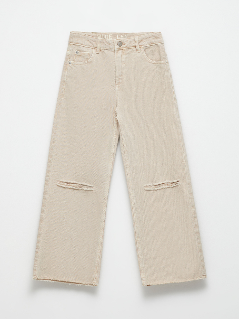 Широкие рваные джинсы для девочек, фото - 2