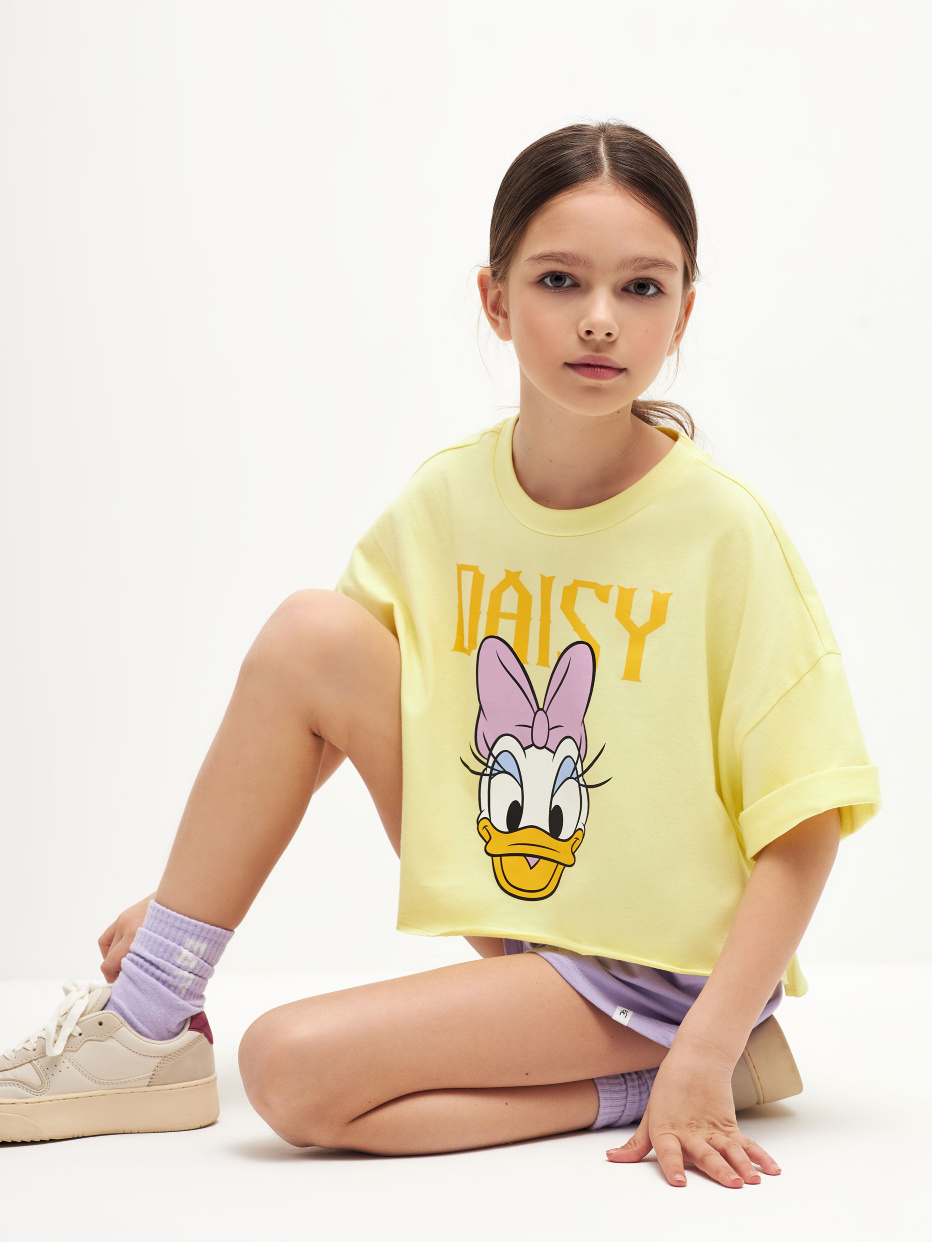Укороченная футболка с принтом Disney Daisy Duck для девочек, фото - 5