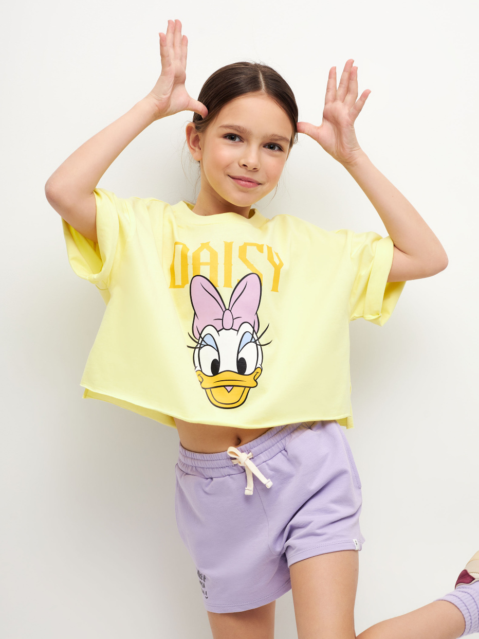 Укороченная футболка с принтом Disney Daisy Duck для девочек, фото - 6