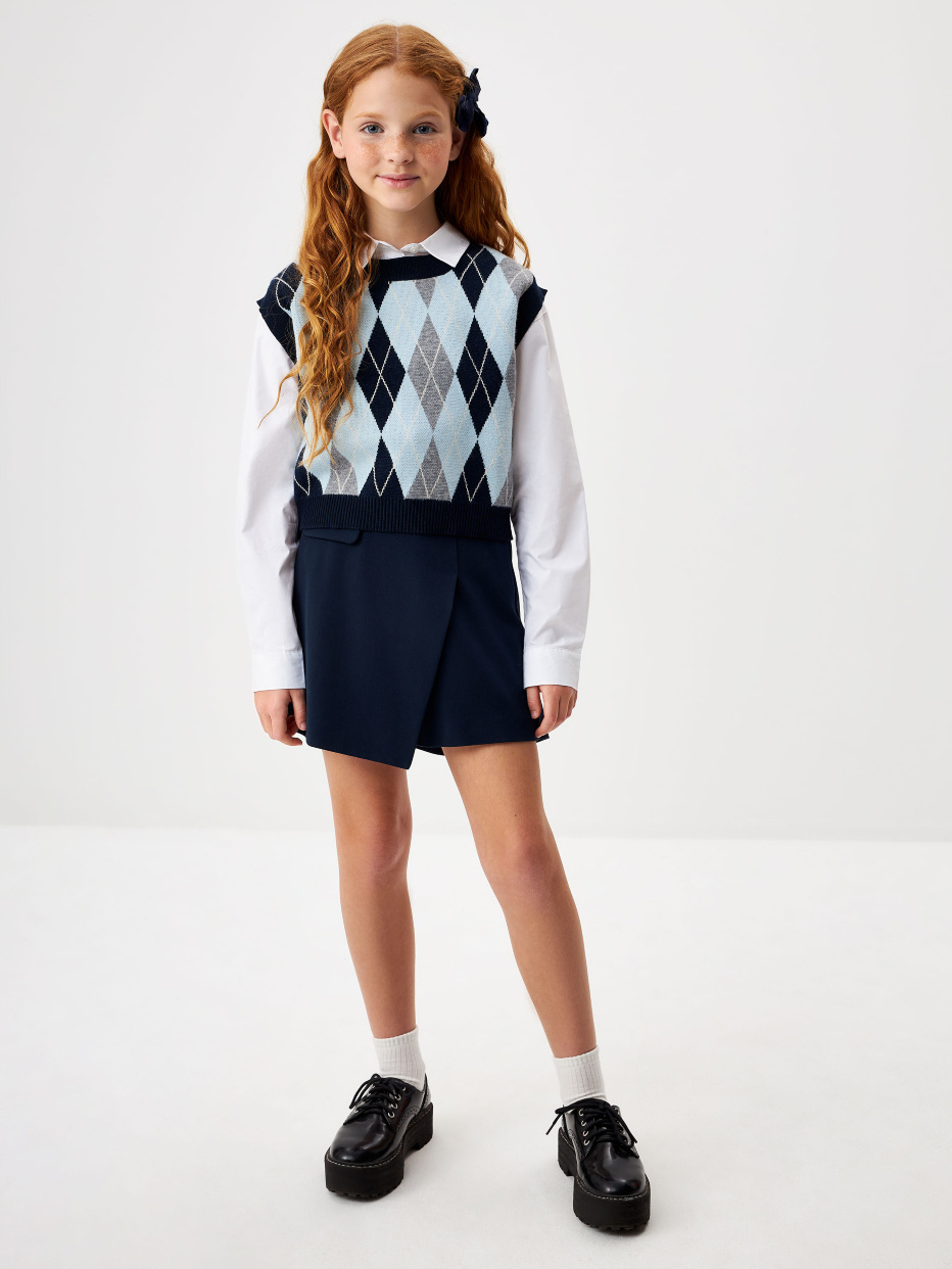 Асимметричная юбка-шорты для девочек, фото - 1