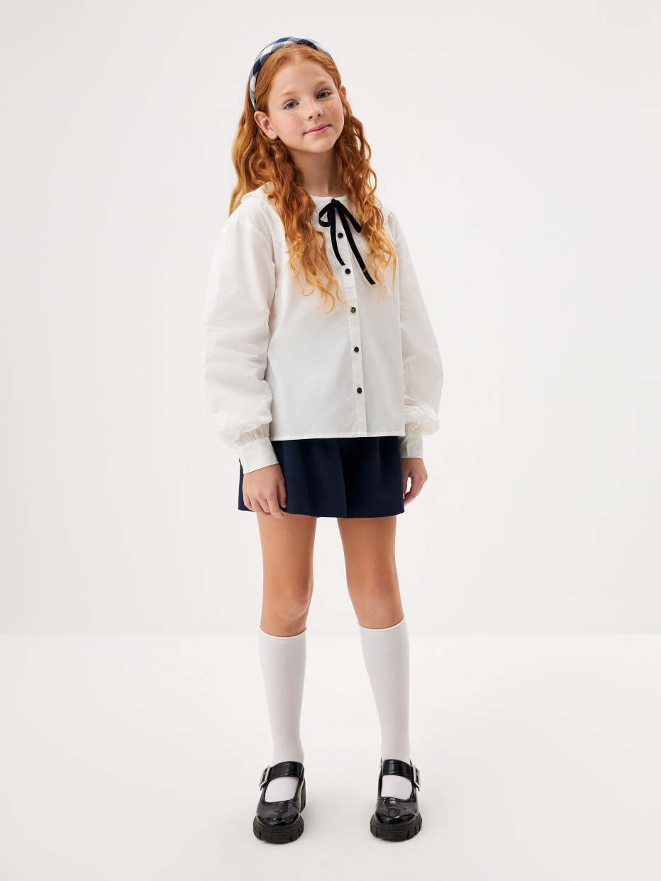 Короткие шорты с защипами для девочек, фото - 1