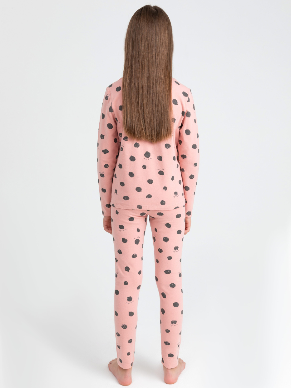 Трикотажная пижама с принтом для девочек, фото - 6