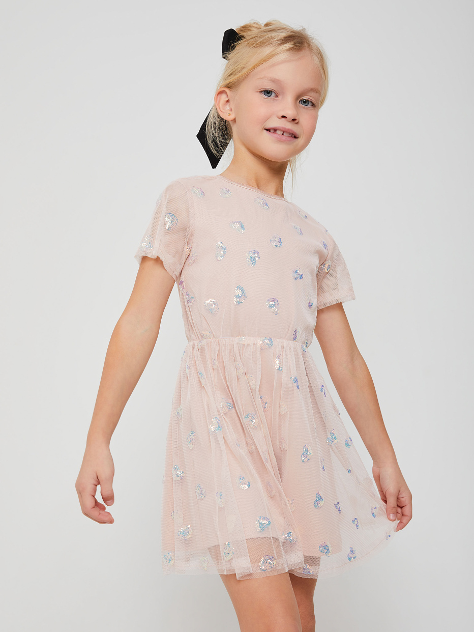 Платье с аппликацией из пайеток для девочек, фото - 2