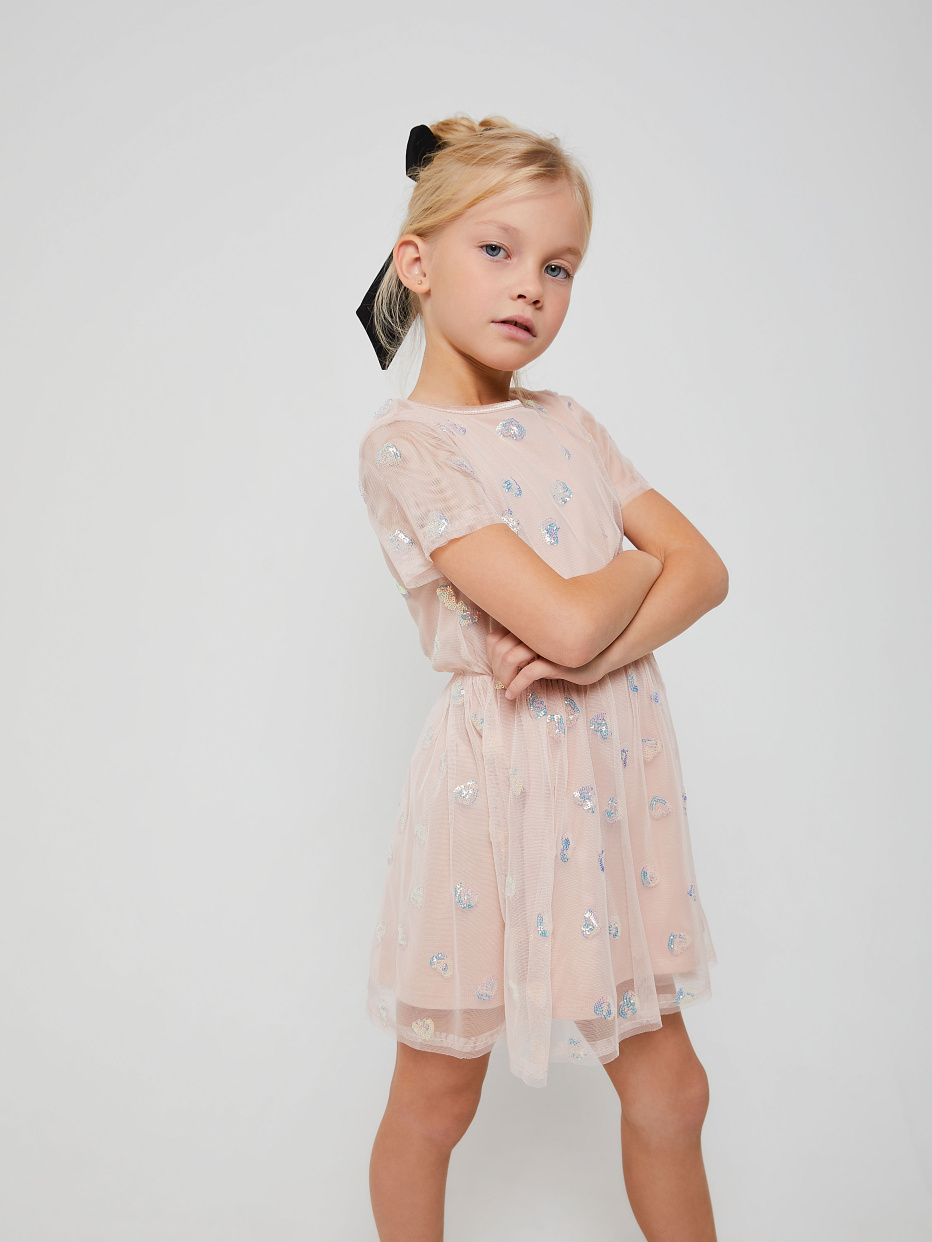 Платье с аппликацией из пайеток для девочек, фото - 5
