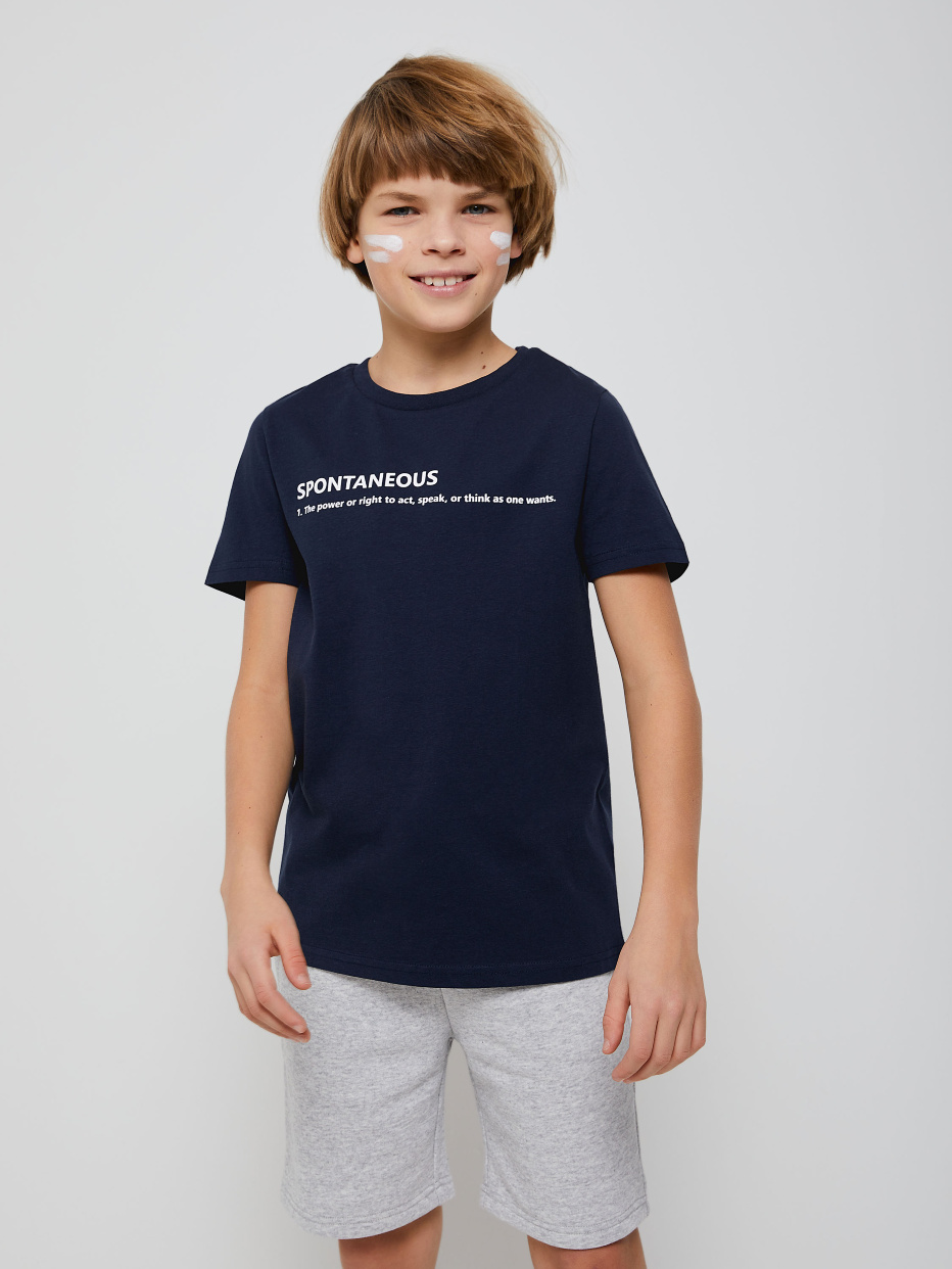 Трикотажная футболка с принтом для мальчиков, фото - 2