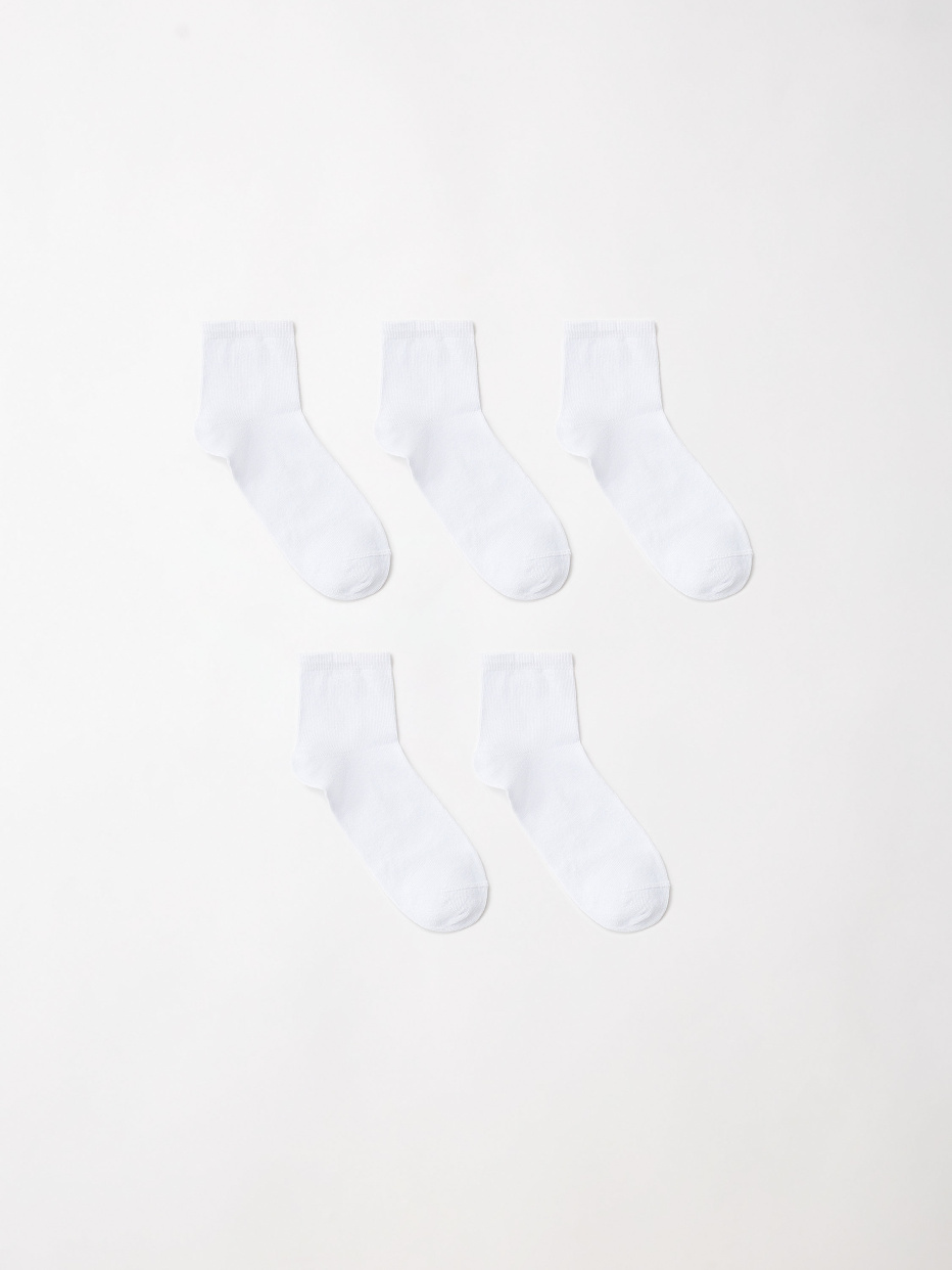 Набор из 5 пар белых носков для девочек, фото - 1
