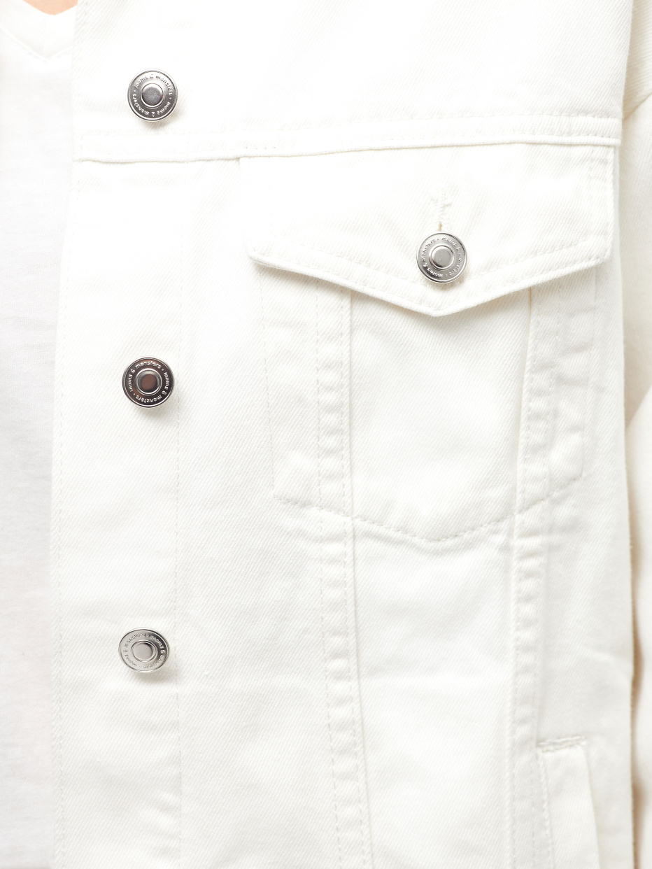 Белая джинсовая куртка оверсайз, фото - 5
