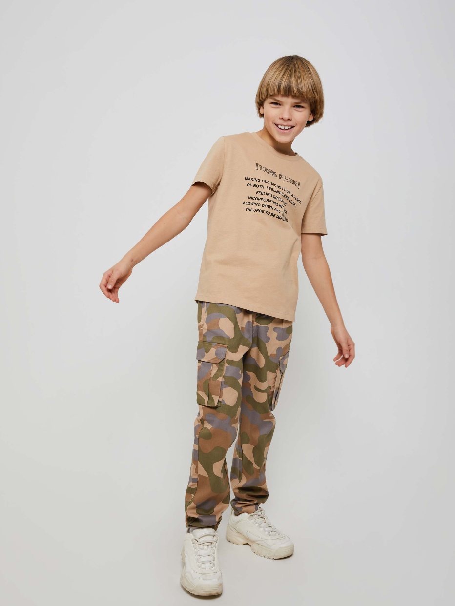 Трикотажная футболка с принтом для мальчиков, фото - 3