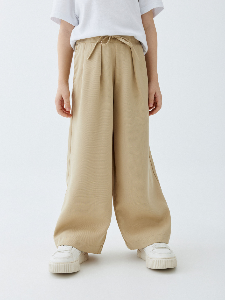 Широкие брюки из лиоцелла для девочек, фото - 1