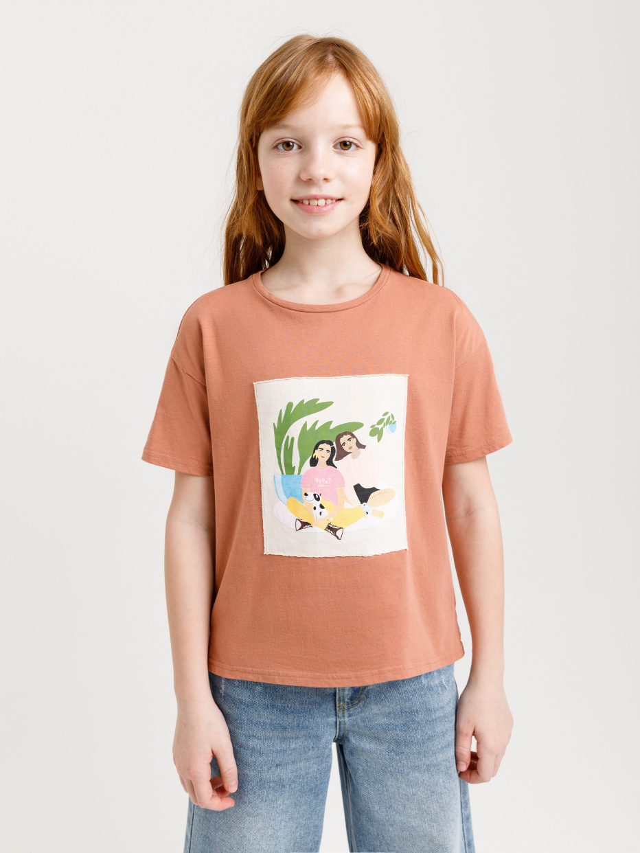 футболка с принтом для девочек, фото - 1