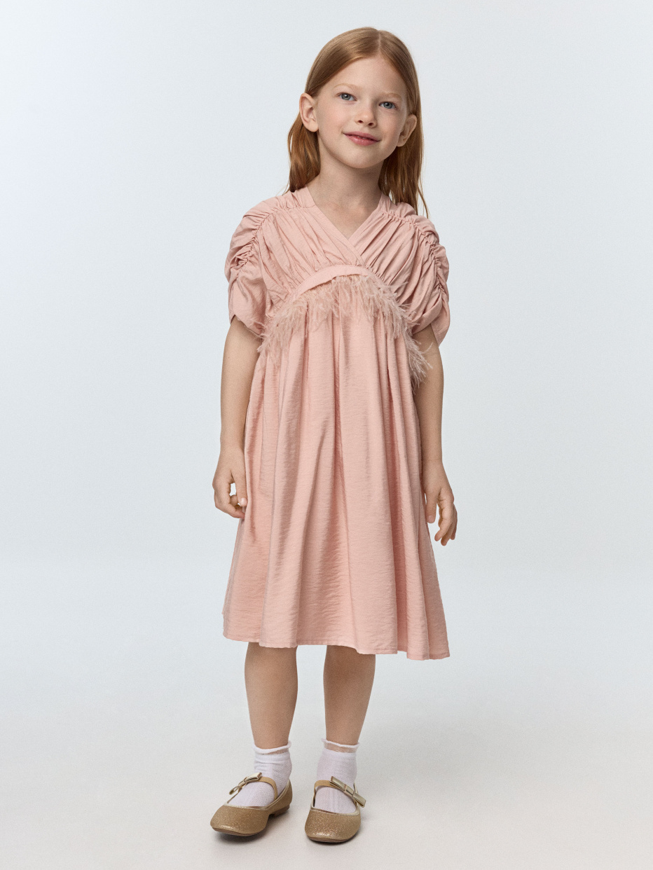 Нарядное платье с перьями для девочек, фото - 12