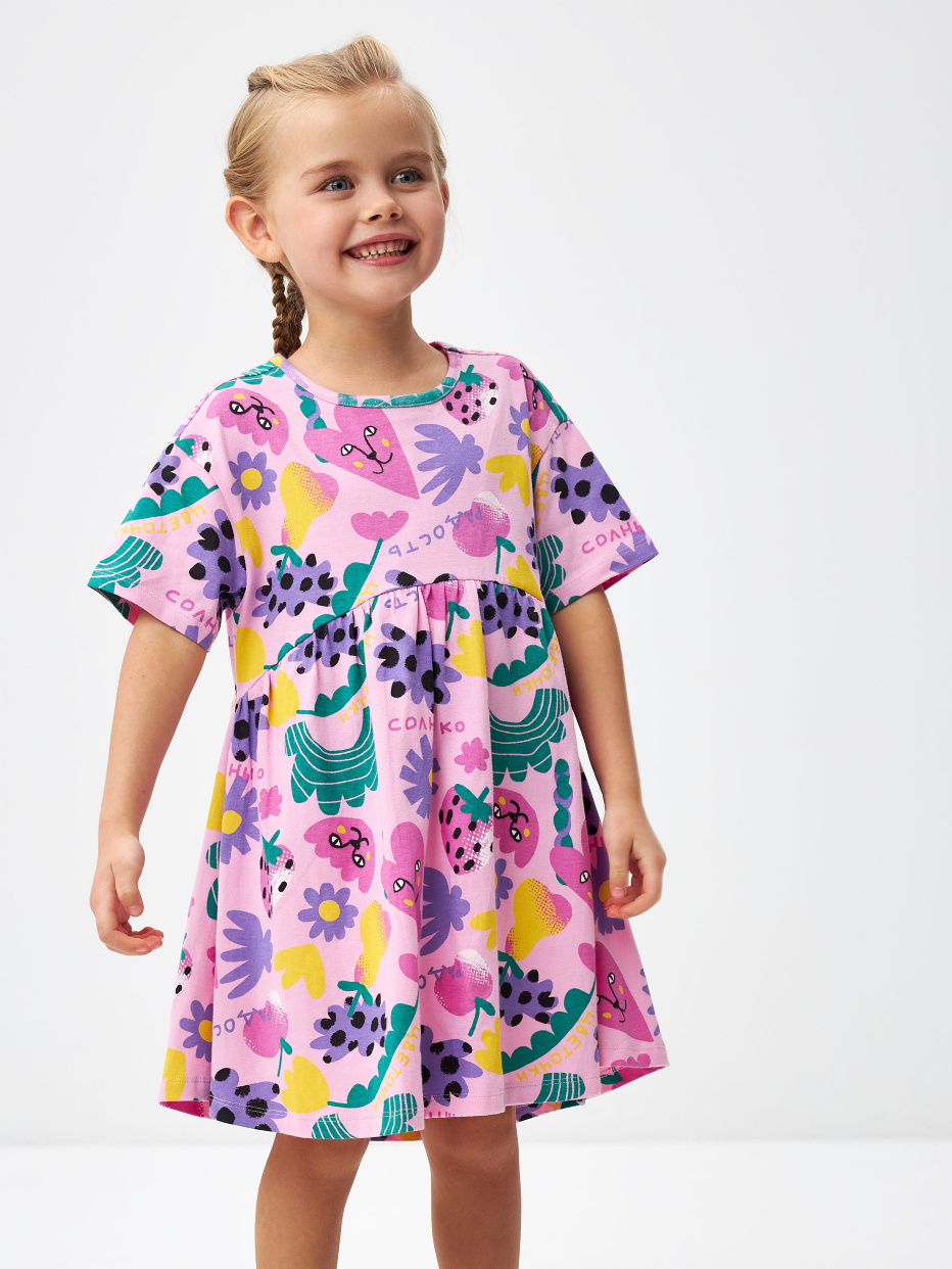 Платье с принтом sela x Маша Сомик для девочек, фото - 1