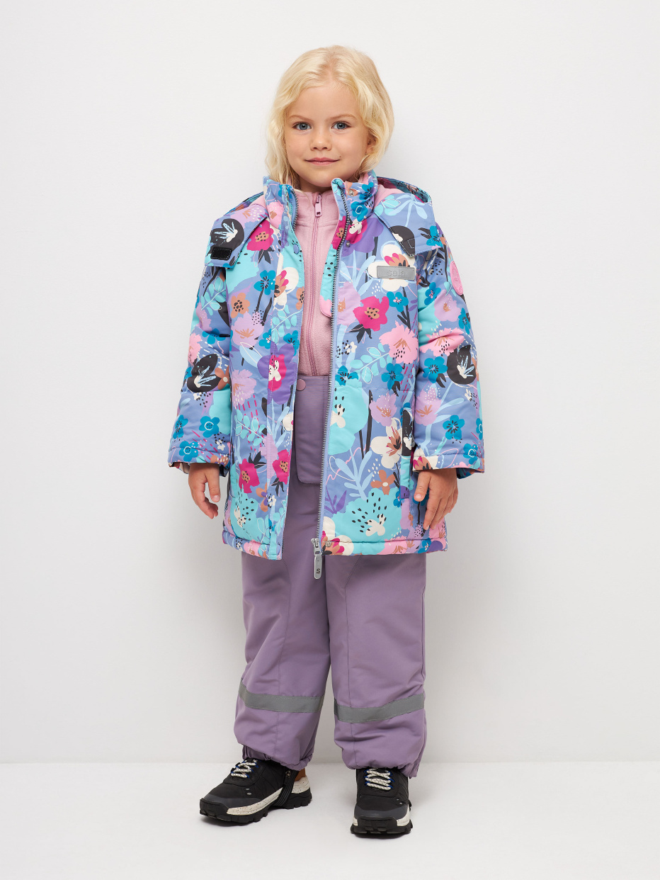Зимняя куртка с принтом и лямками для девочек, фото - 3