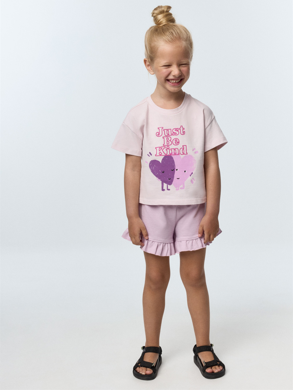 Комплект из футболки и шорт для девочек, фото - 1