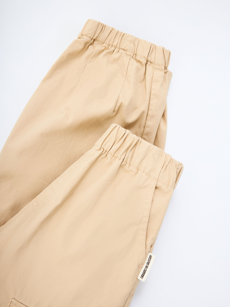 Хлопковые брюки карго для девочек, фото - 4