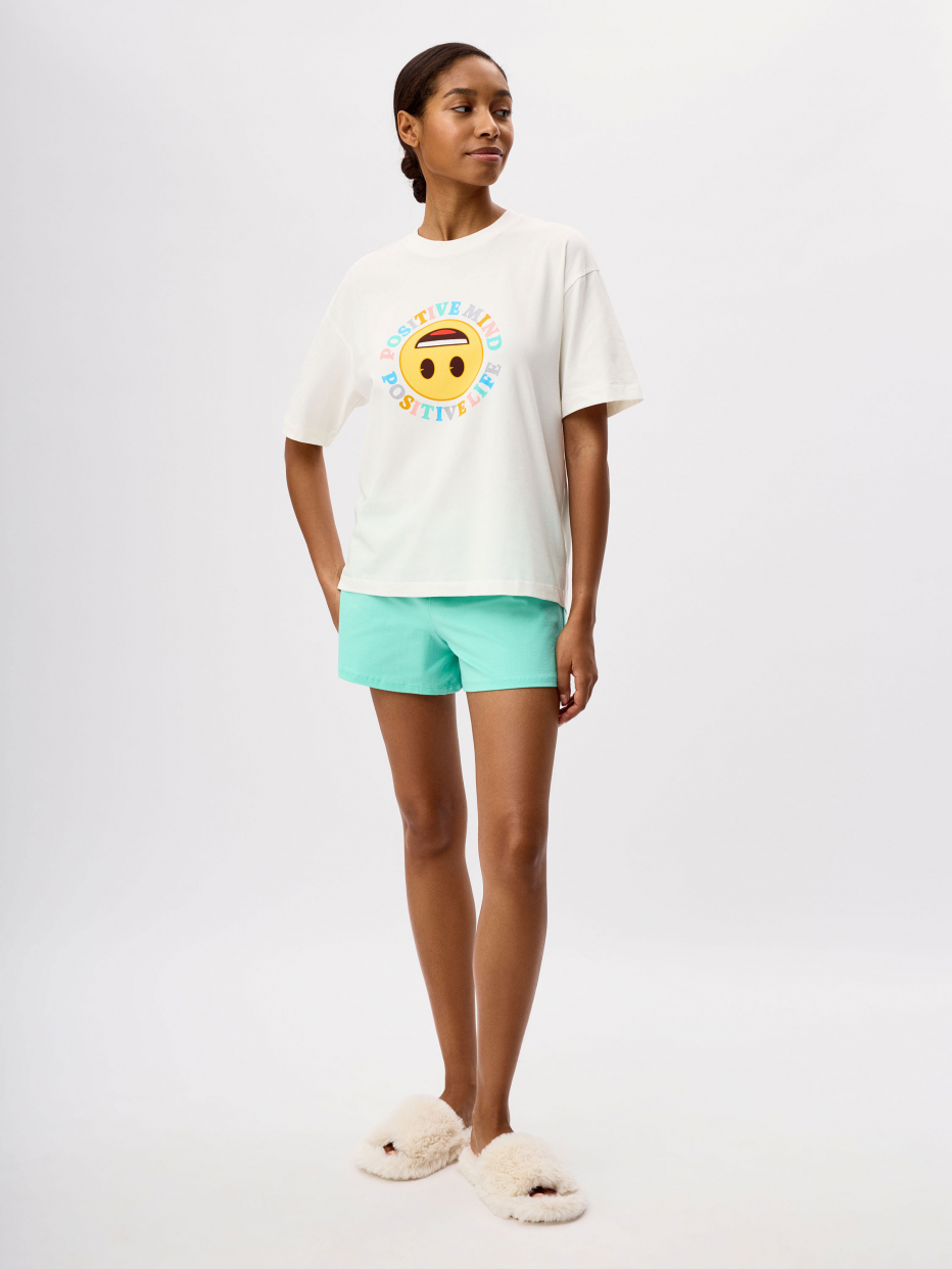 Трикотажная пижама с принтом Emoji, фото - 2