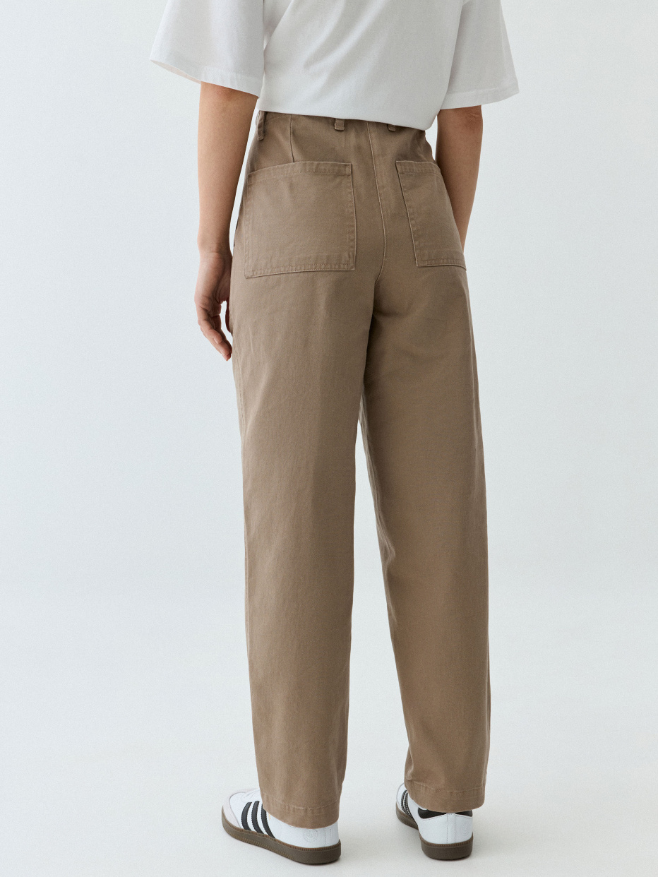 Укороченные брюки из твила, фото - 4