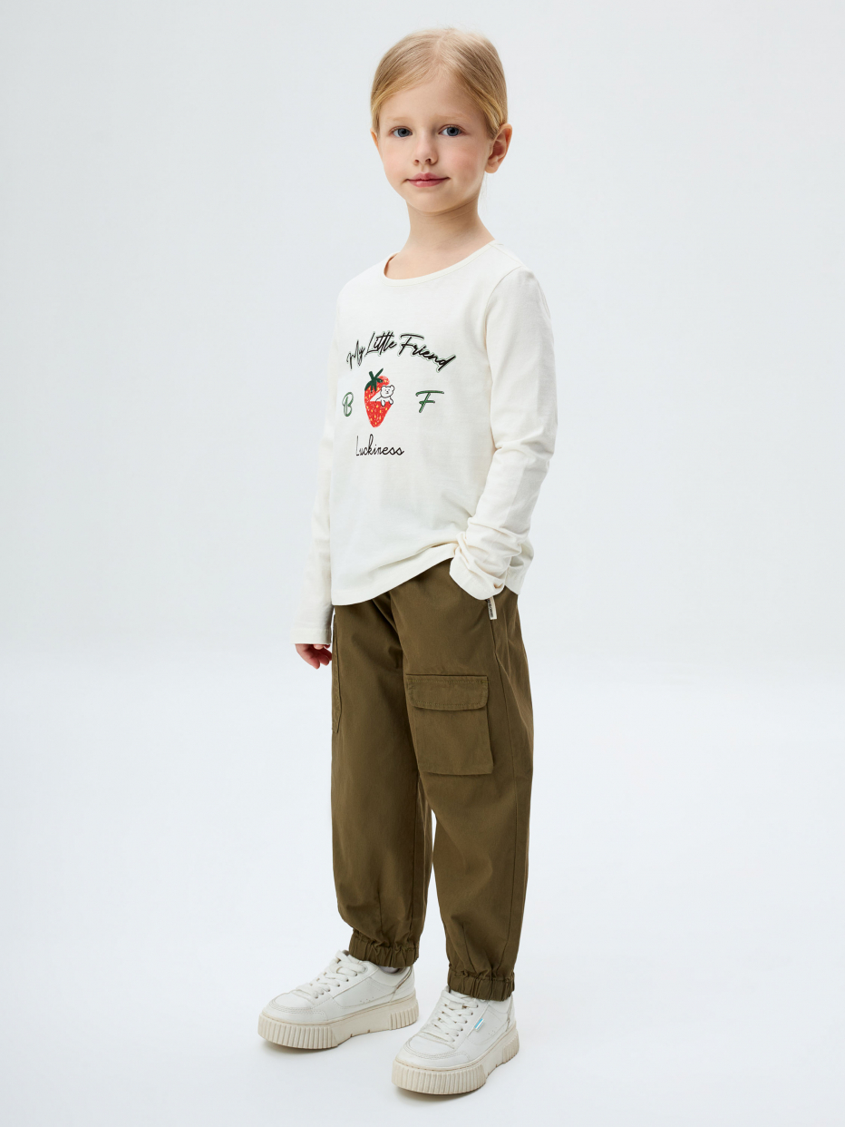 Хлопковые брюки карго для девочек, фото - 1