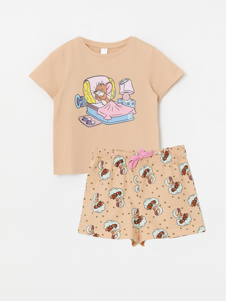 Пижама с ярким принтом Tom & Jerry для девочек, фото - 2